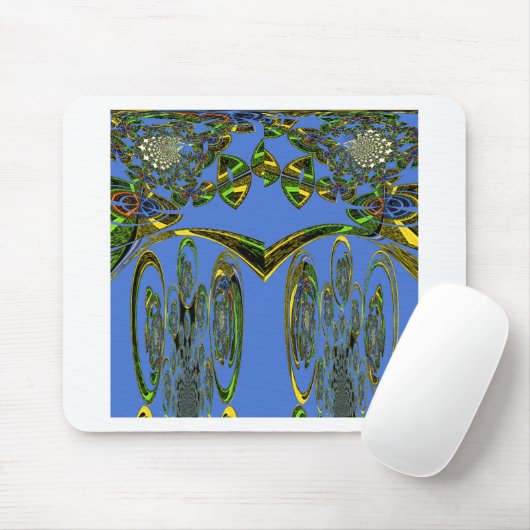 Iridescent Art Print met Gouden Abstract Design Muismat (Met muis)