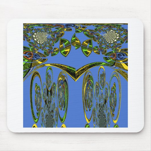 Iridescent Art Print met Gouden Abstract Design Muismat (Voorkant)