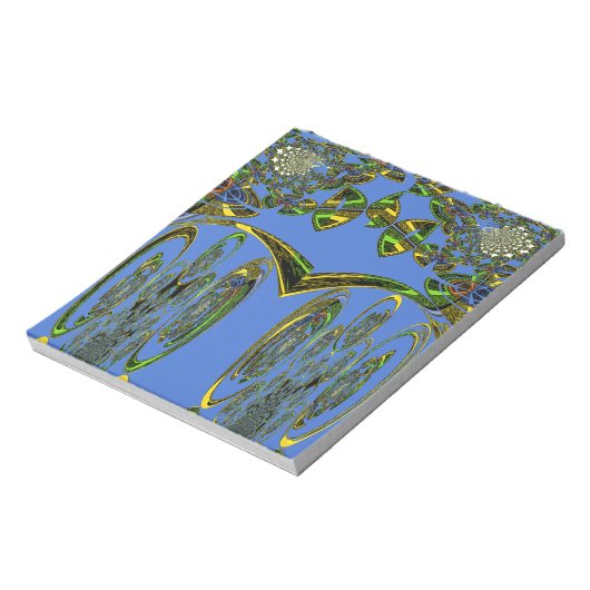 Iridescent Art Print met Gouden Abstract Design Notitieblok (Linkerzijde)