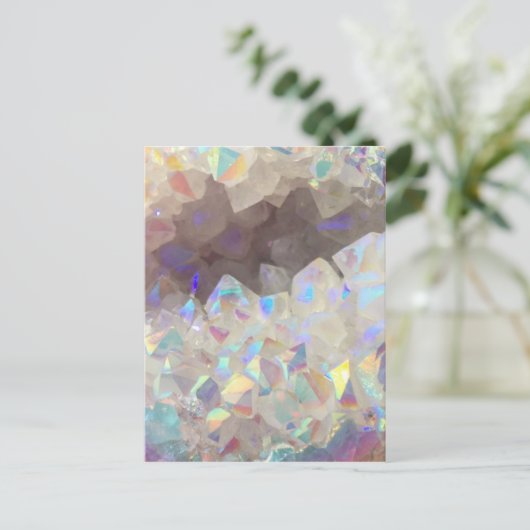 Iridescent Aura Crystals Briefkaart (Staand voorkant)