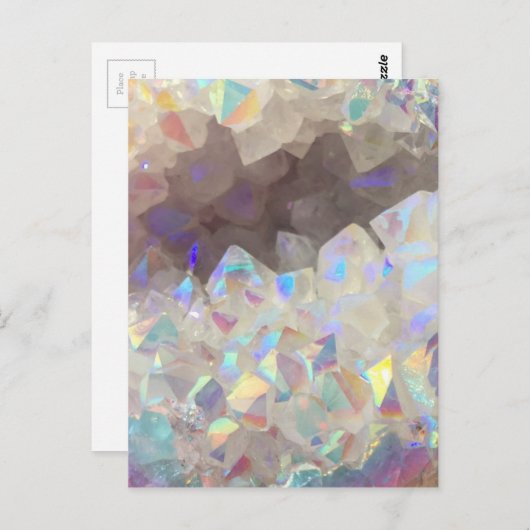 Iridescent Aura Crystals Briefkaart (Voorkant / Achterkant)