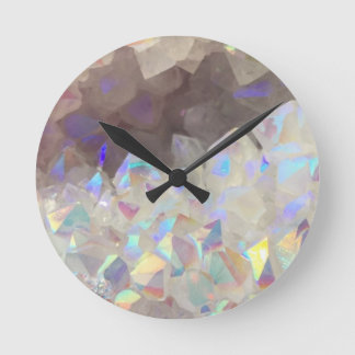 Iridescent Aura Crystals Ronde Klok