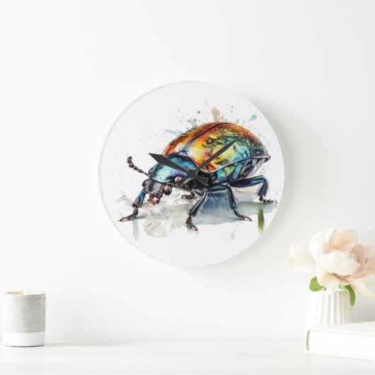 Iridescent Beetle in Waterverf Grote Klok (Huis)
