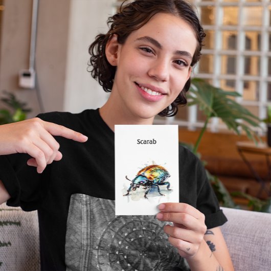 Iridescent Beetle in Waterverf, op maat Briefkaart