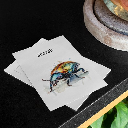 Iridescent Beetle in Waterverf, op maat Briefkaart