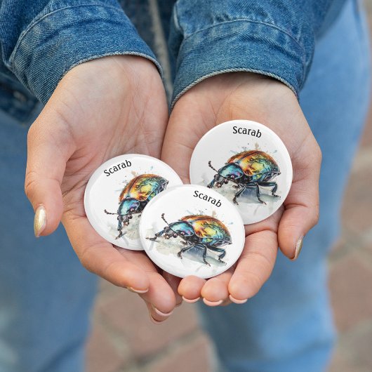 Iridescent Beetle in Waterverf, op maat Button Flesopener