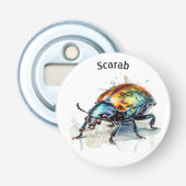 Iridescent Beetle in Waterverf, op maat Button Flesopener (Voorkant)