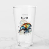 Iridescent Beetle in Waterverf, op maat Glas (Achterkant)