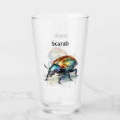 Iridescent Beetle in Waterverf, op maat Glas (Voorkant)