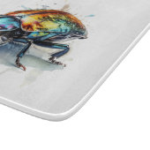 Iridescent Beetle in Waterverf, op maat Snijplank (Hoek)