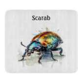 Iridescent Beetle in Waterverf, op maat Snijplank (Voorkant)