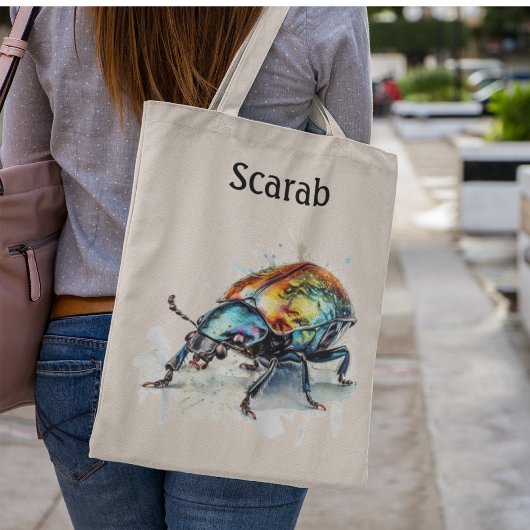 Iridescent Beetle in Waterverf, op maat Tote Bag
