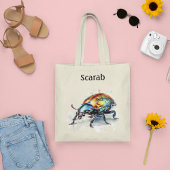 Iridescent Beetle in Waterverf, op maat Tote Bag