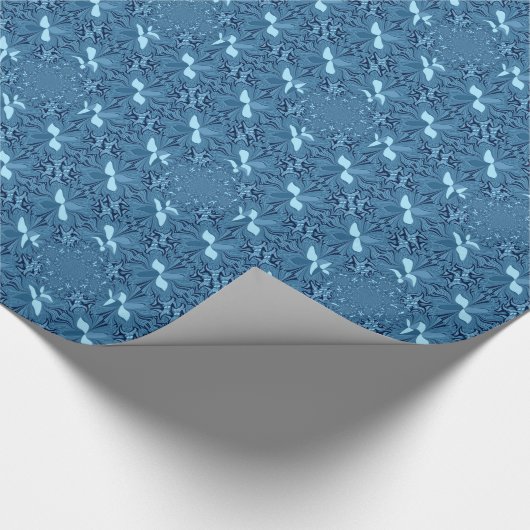 Iridescent blauw. cadeaupapier (Hoek)