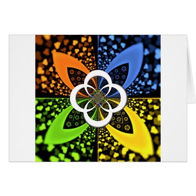 Iridescent blauw groen geel hart (Voorkant Horizontaal)