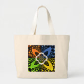 Iridescent blauw groen geel hart grote tote bag (Voorkant)
