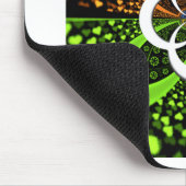 Iridescent blauw groen geel hart muismat (Hoek)