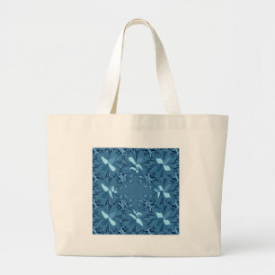 Iridescent blauw. grote tote bag