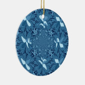 Iridescent blauw. keramisch ornament (Rechts)