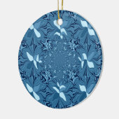 Iridescent blauw. keramisch ornament (Links)
