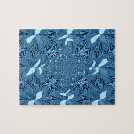 Iridescent blauw. legpuzzel (Horizontaal)