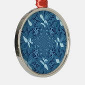 Iridescent blauw. metalen ornament (Rechts)