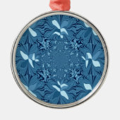 Iridescent blauw. metalen ornament (Voorkant)