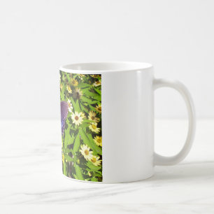 Iridescent Blauw Paars met Zwarte Vlinder Vleugels Koffiemok