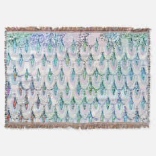 Iridescent blauwgroen Glitter Mermaid Fish Scales Deken