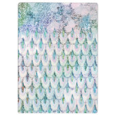 Iridescent blauwgroen Glitter Mermaid Fish Scales Klembord (Achterkant)