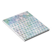 Iridescent blauwgroen Glitter Mermaid Fish Scales Notitieblok (Schuin)