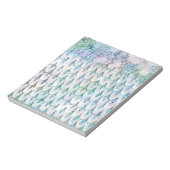 Iridescent blauwgroen Glitter Mermaid Fish Scales Notitieblok (Linkerzijde)