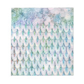 Iridescent blauwgroen Glitter Mermaid Fish Scales Notitieblok (Voorkant)