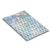 Iridescent blauwgroen Glitter Mermaid Fish Scales Notitieboek (Rechterzijde)