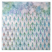 Iridescent blauwgroen Glitter Mermaid Fish Scales Tegeltje (Voorkant)
