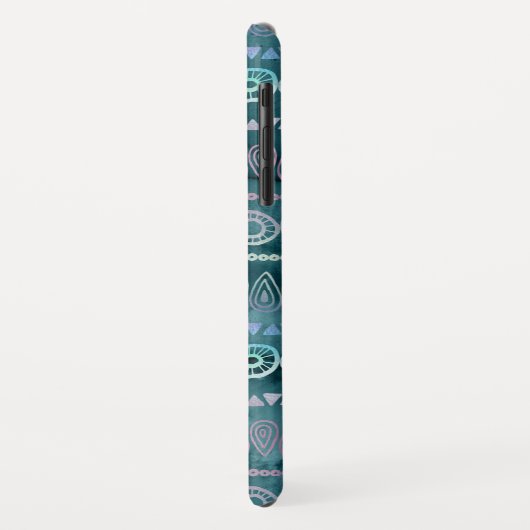 Iridescent Blauwgroen Green Boho Hand getekend pat Case-Mate iPhone Case (Achterkant/links)