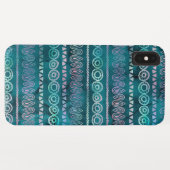 Iridescent Blauwgroen Green Boho Hand getekend pat Case-Mate iPhone Case (Achterkant (horizontaal))