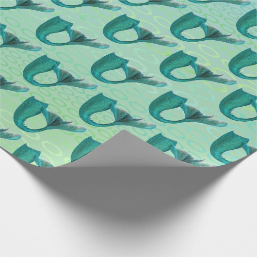 Iridescent Blauwgroen Mermaid Tails Pattern Cadeaupapier (Hoek)