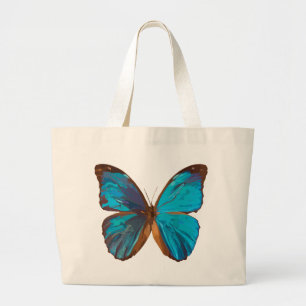 Iridescent Blue Butterfly Jumbo Tas