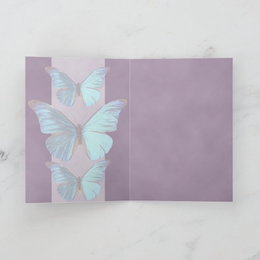 Iridescent Blue Butterfly Kaart (Binnen)