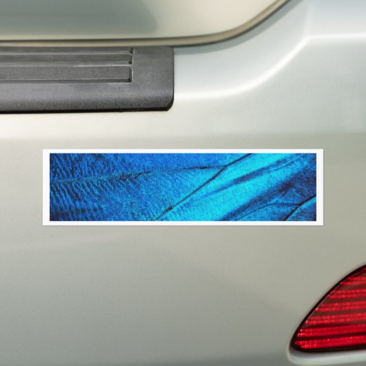 Iridescent Blue Butterfly Wing Bumpersticker (Op auto)