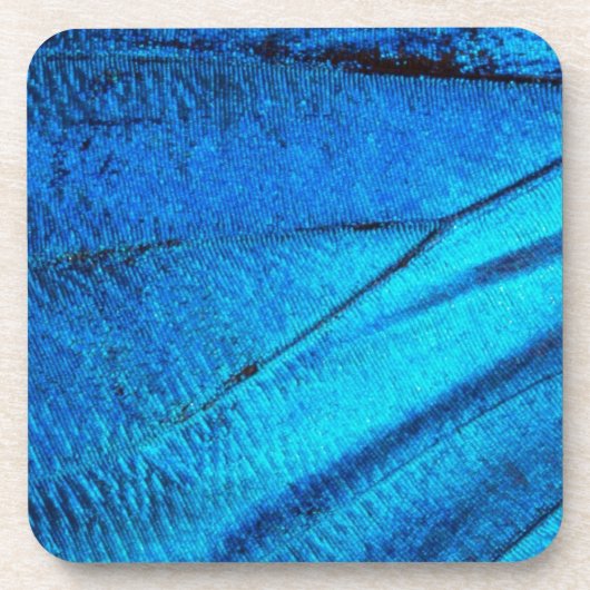 Iridescent Blue Butterfly Wing Drankjes Onderzetter (Voorkant)