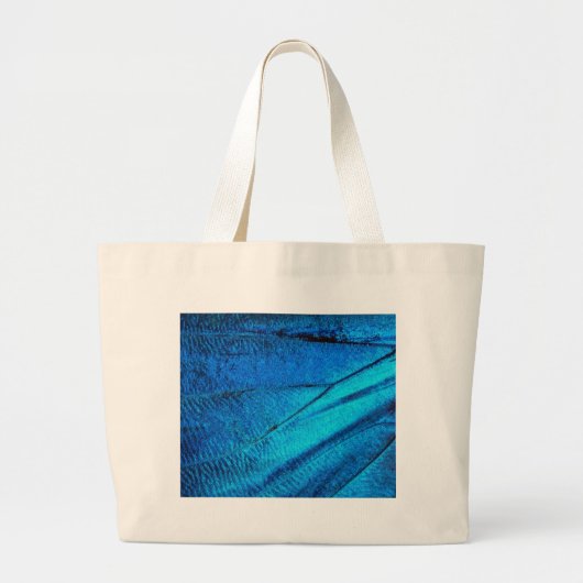 Iridescent Blue Butterfly Wing Grote Tote Bag (Voorkant)