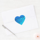 Iridescent Blue Butterfly Wing Hart Sticker (Envelop)