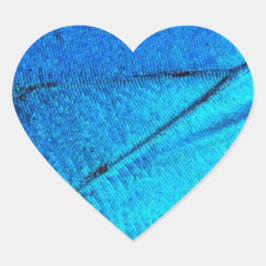 Iridescent Blue Butterfly Wing Hart Sticker