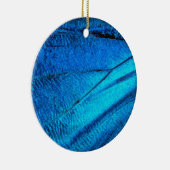 Iridescent Blue Butterfly Wing Keramisch Ornament (Rechts)