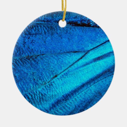 Iridescent Blue Butterfly Wing Keramisch Ornament (Voorkant)
