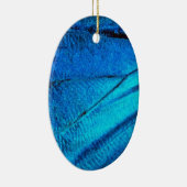 Iridescent Blue Butterfly Wing Keramisch Ornament (Rechts)