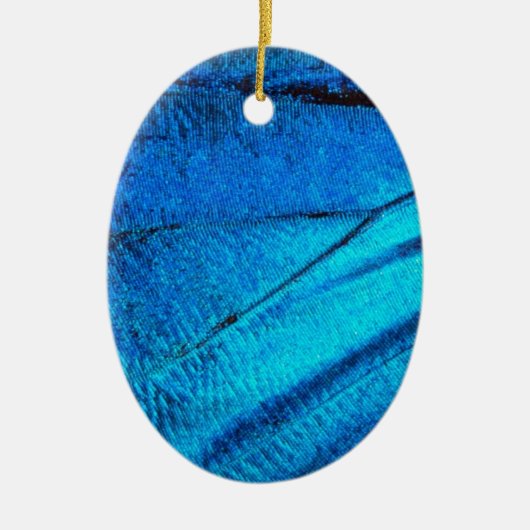 Iridescent Blue Butterfly Wing Keramisch Ornament (Voorkant)