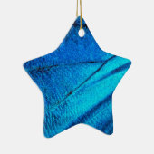 Iridescent Blue Butterfly Wing Keramisch Ornament (Rechts)